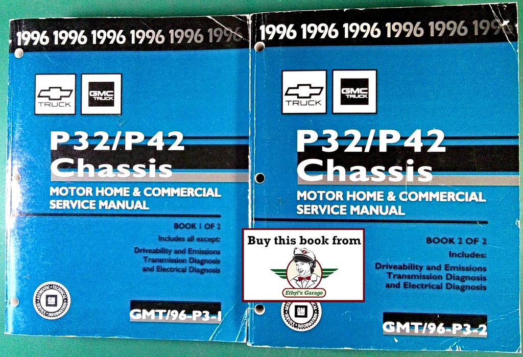1996 Chevrolet/GMC P32/P42 Front Engine Motorhome and Commercial Chassis Factory Shop Repair Service Manual 2 Vol. Set