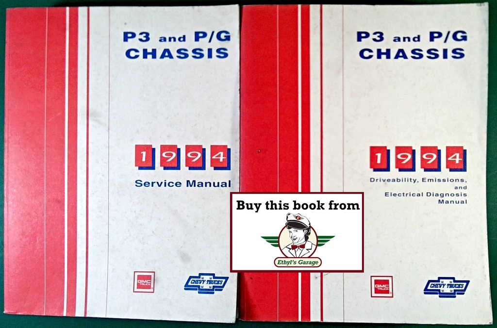 1994 Chevrolet/GMC P3 & P/G Front Engine Motorhome, Commercial Chassis Factory Shop Repair Maintenance Service Manual 2 Vol. Set