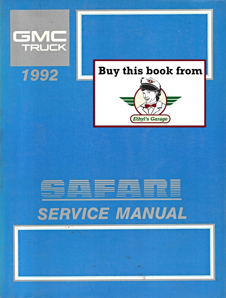 1992 GMC Safari M/L Van Factory Service Shop Manual