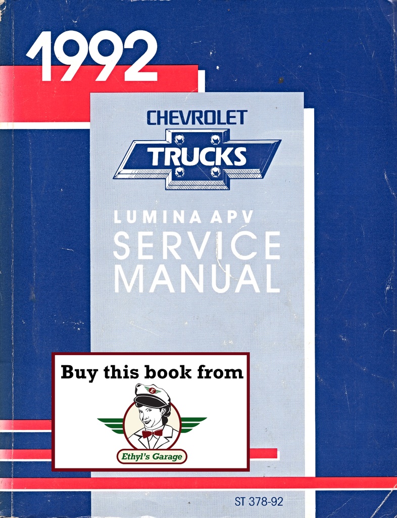 1992 Chevrolet Lumina APV Minivan U-Platform Factory Shop Repair Service Manual