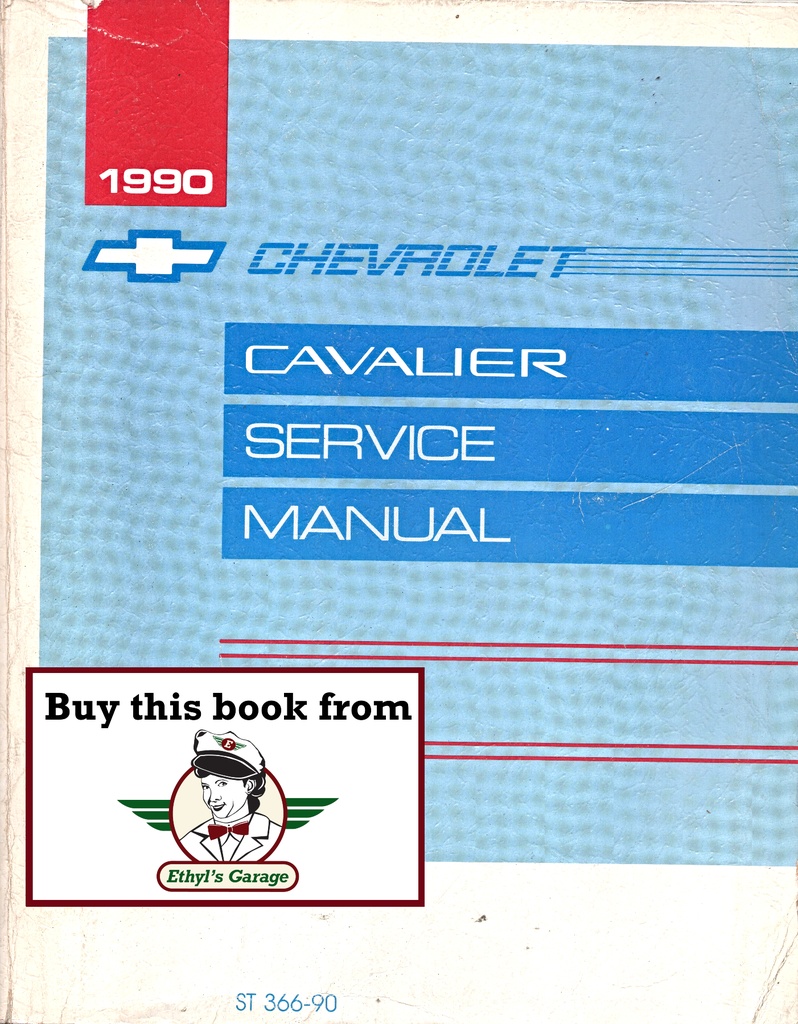 1990 Chevrolet Cavalier Factory Shop Repair Service Manual Z24