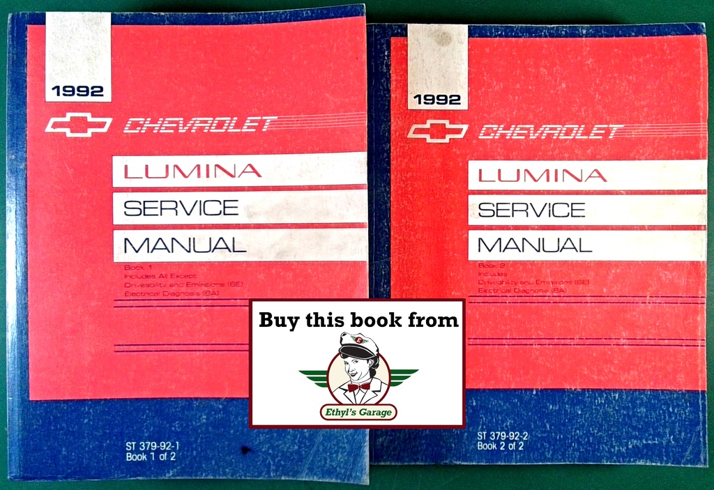 1992 Chevrolet Lumina Factory Shop Repair Service Manual 2 Vol. Set