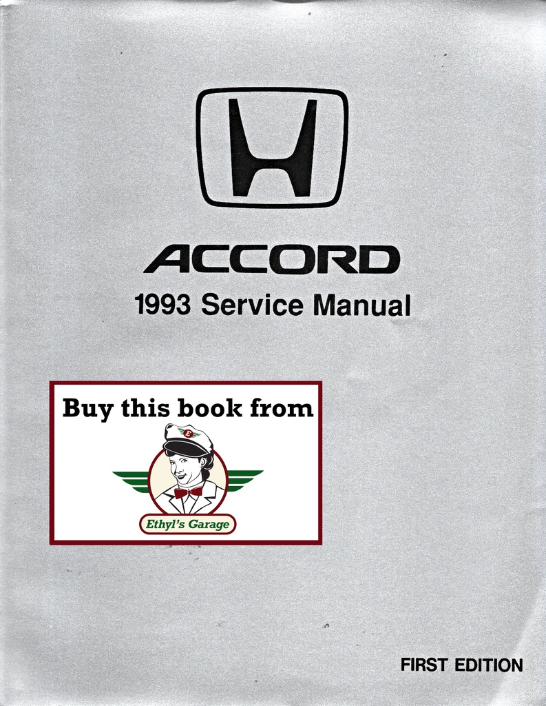 1993 Honda Accord OEM Factory Shop Repair Service Manual