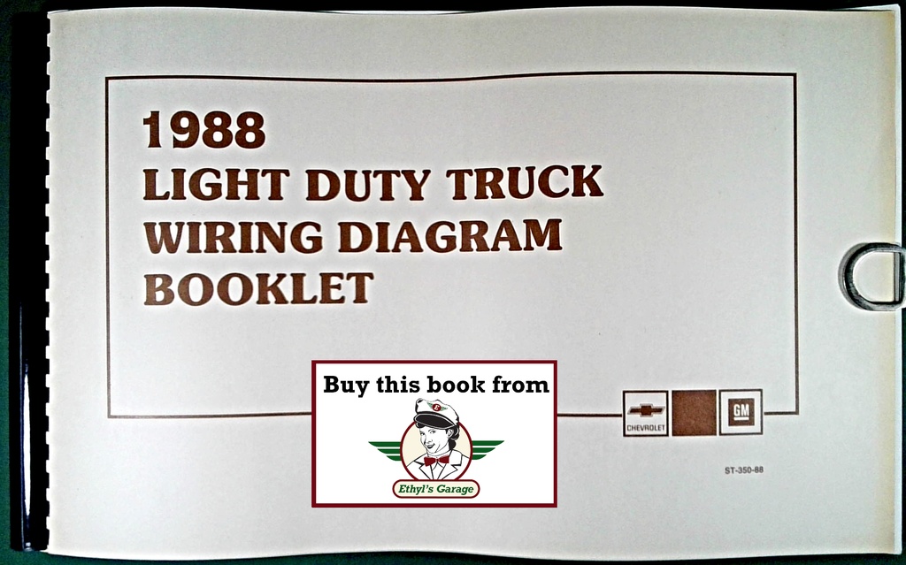 1988 Chevrolet Light Duty Truck Wiring Diagrams Booklet Large Format