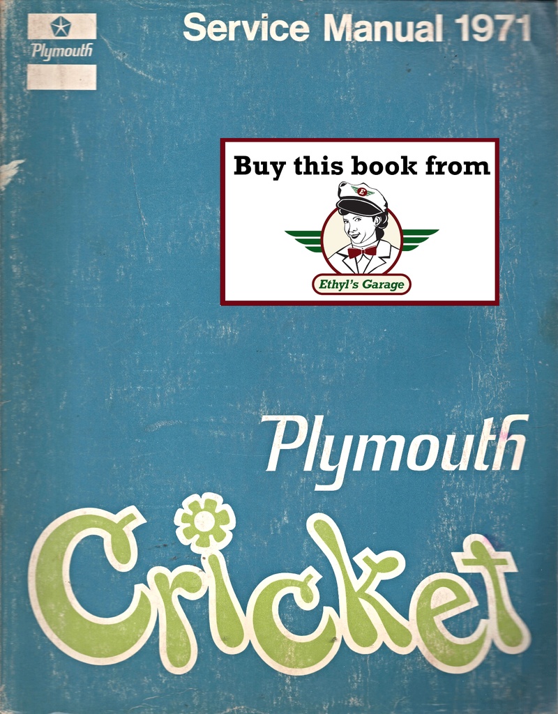 1971 Plymouth Cricket Factory Shop Repair Service Manual
