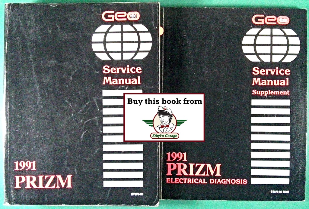 1991 Geo Prizm Shop Repair Maintenance Service Manual + Electrical Diagnosis Supplement