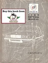 1989 Buick Century Factory OEM Shop Service Repair Manual