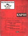 1971 Mercury Capri 2.0L Factory OEM Shop Repair Maintenance Service Manual Supplement