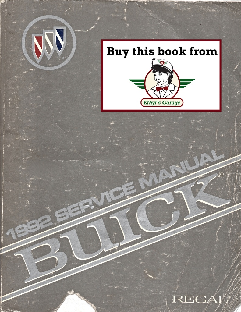 1992 Buick Regal OEM Factory Shop Service Repair Manual