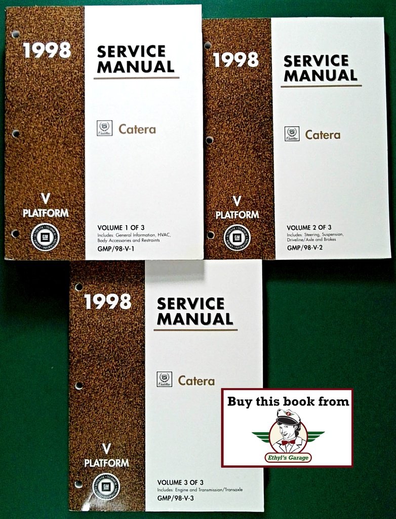 1998 Cadillac Catera OEM Shop Service Repair Manual 3 Vol Set
