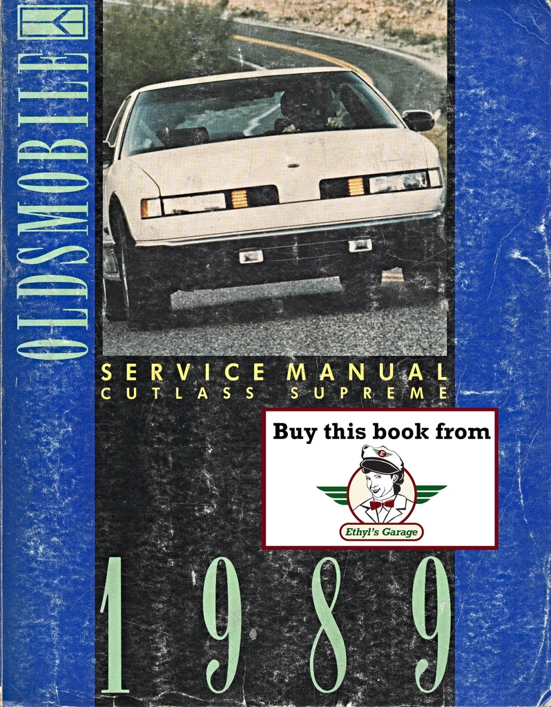 1989 Oldsmobile Cutlass Supreme OEM Shop Service Repair Maintenance Manual
