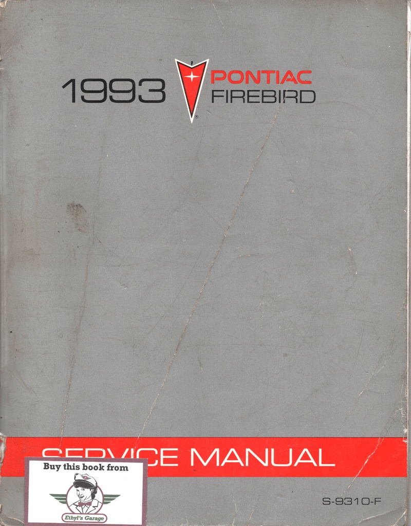 1993 Pontiac Firebird Factory OEM Shop Service Repair Manual