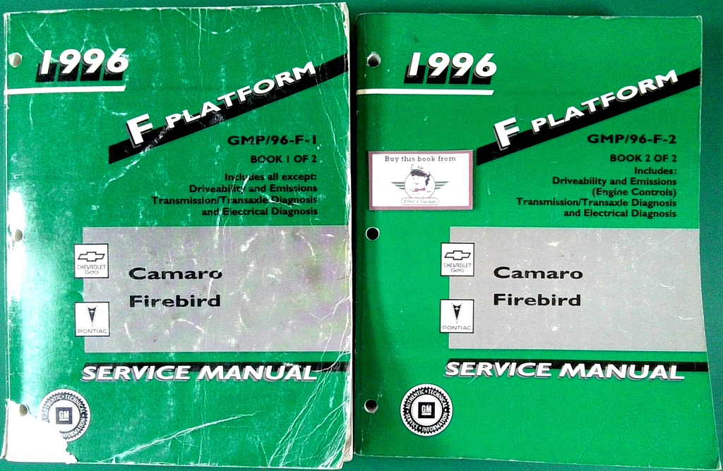 1996 Chevrolet Camaro & Pontiac Firebird & Trans Am Service & Repair Manual 2 Vol. Set
