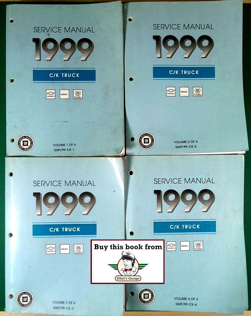 1999 Chevrolet/GMC/Cadillac C/K Truck Factory Shop Repair Service Manual 4 Vol. Set—Silverado/Sierra/Escalade, Tahoe/Yukon, Suburban