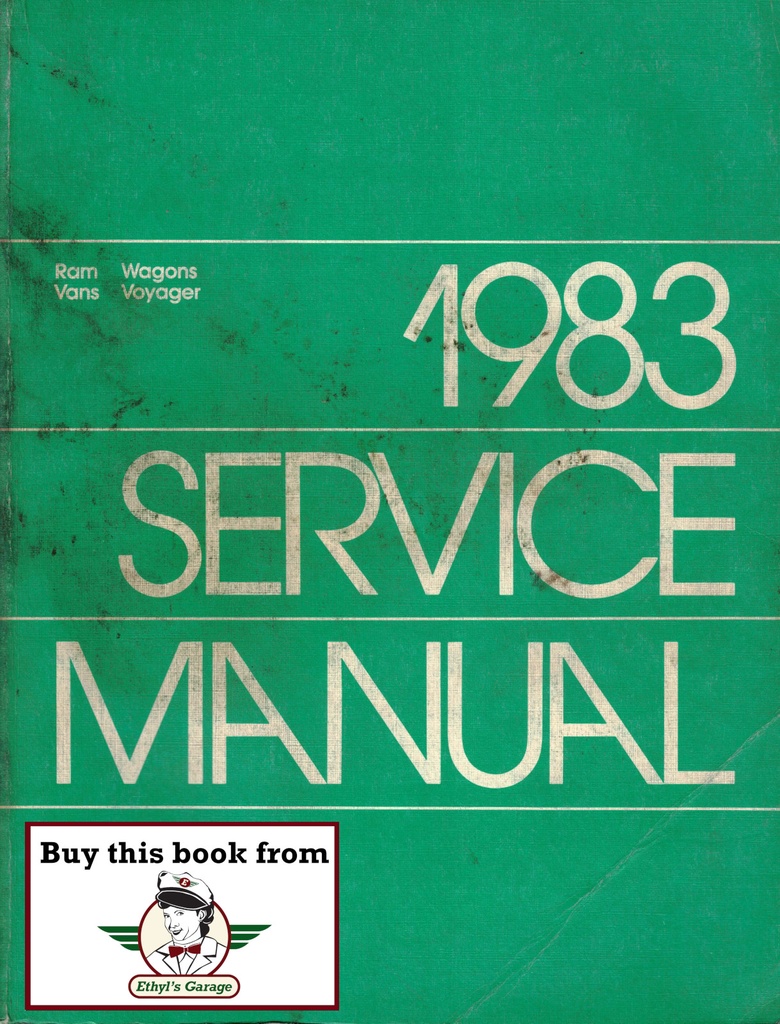 1983 Dodge Ram and Plymouth Voyager Full-Size Van Shop Maintenance Repair Service Manual