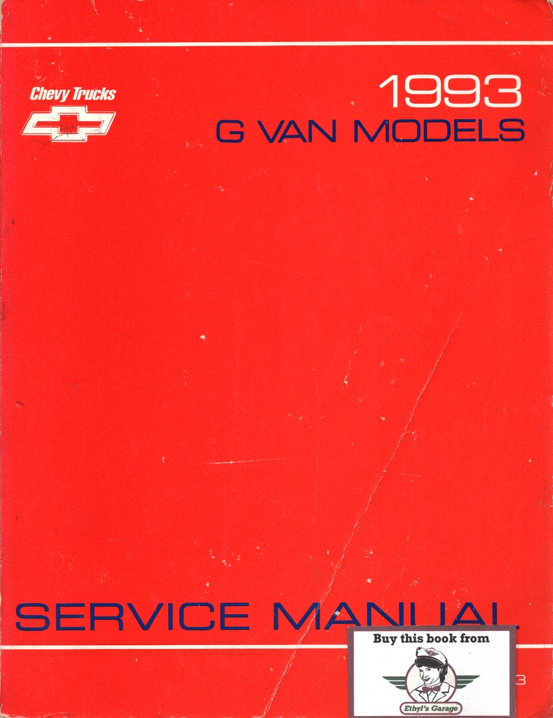 1993 Chevrolet G-Van Chevy Van Factory Shop Repair Service Manual