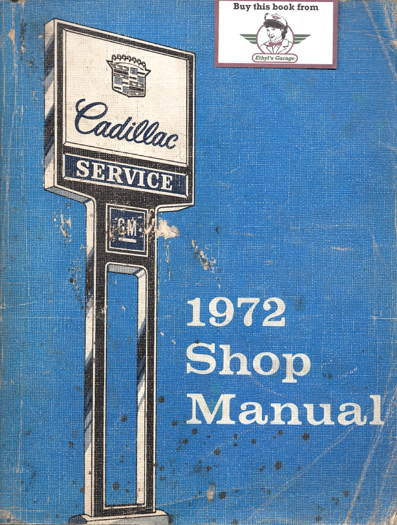 1972 Cadillac Shop Repair Manual Eldorado,  Fleetwood, Calais, de Ville