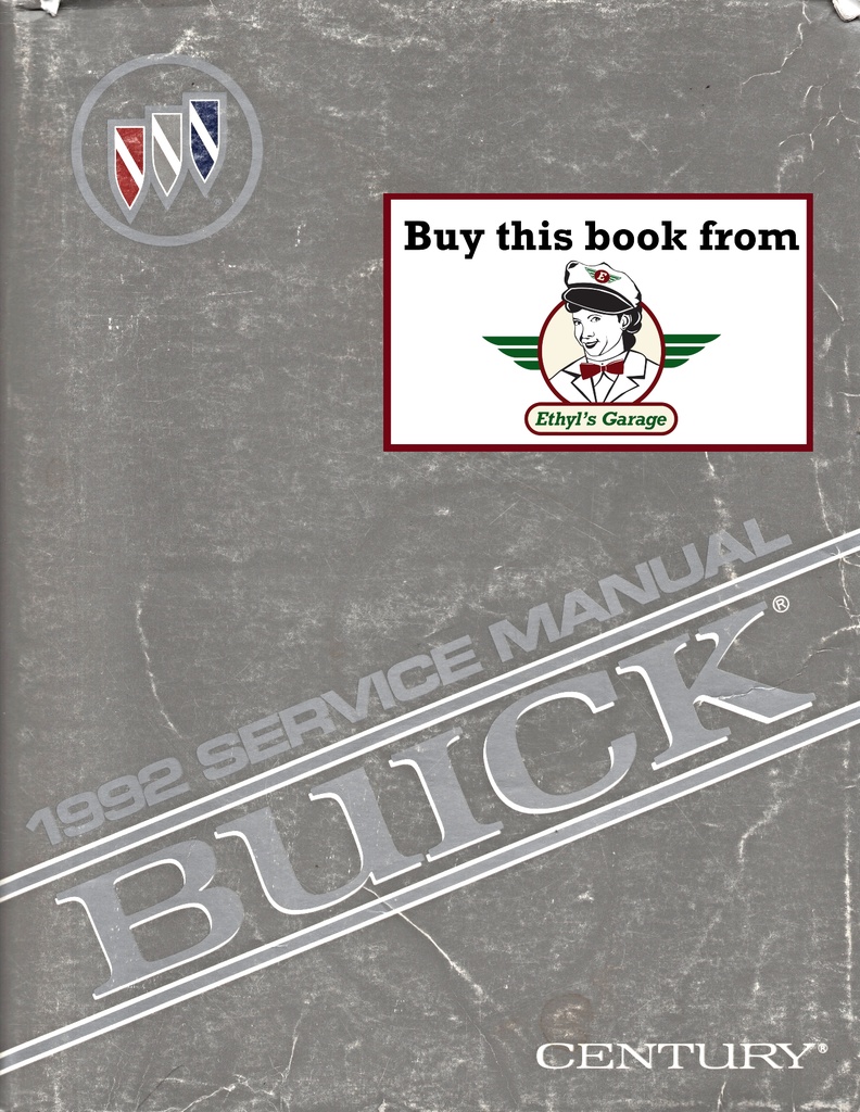 1992 Buick Century OEM Factory Shop Service Repair Manual