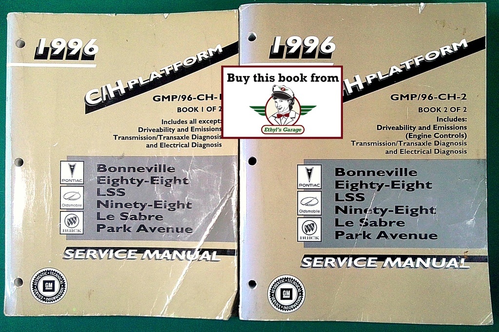 1996 Bonneville/Eighty-Eight/LSS/Ninety-Eight/Le Sabre/Park Avenue C/H Platform Factory Shop Service Repair Manual 2 Vol Set