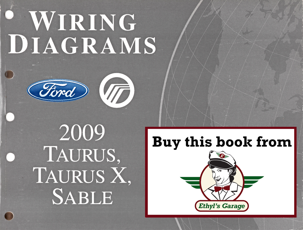 2009 Ford Taurus, Taurus X & Mercury Sable Factory Electrical Wiring Diagrams Manual