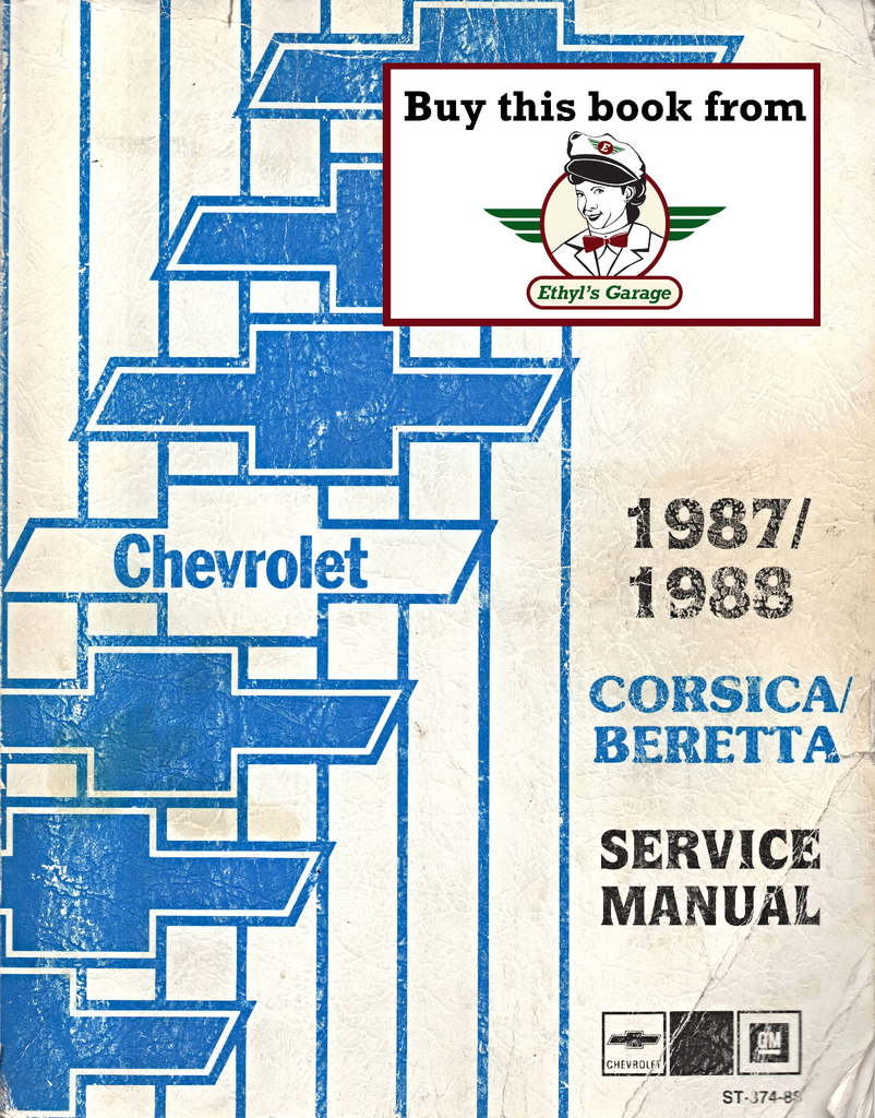 1987/1988 Chevrolet Corsica/Beretta Factory Shop Repair Service Manual GT