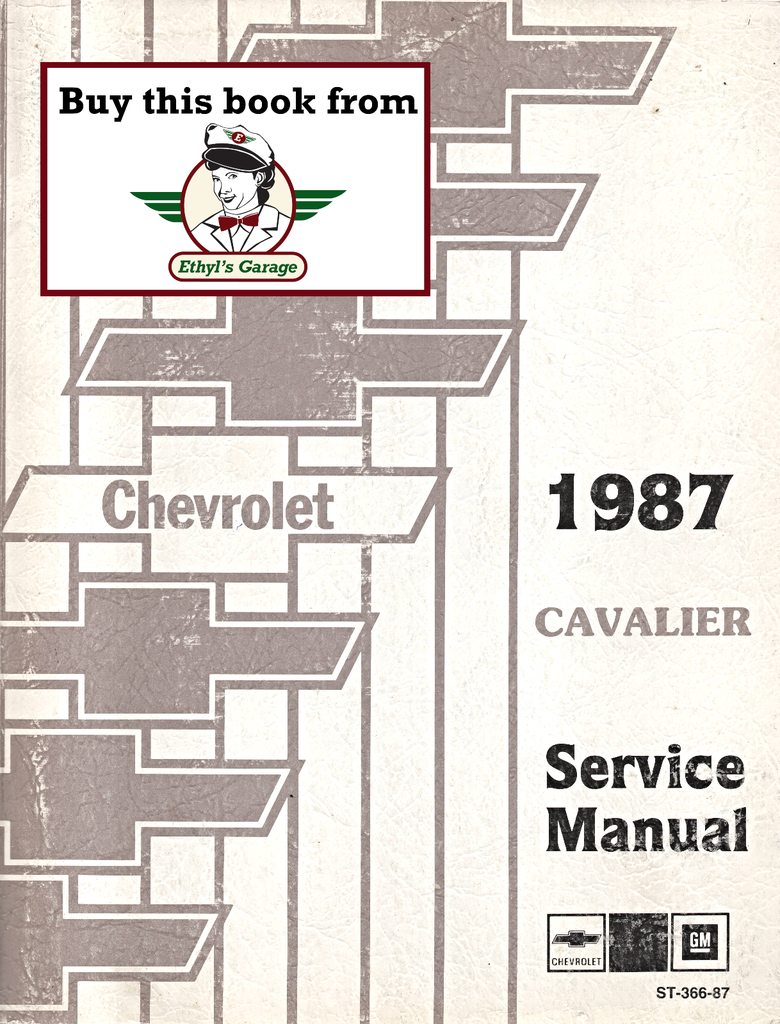 1987 Chevrolet Cavalier Factory Shop Repair Service Manual