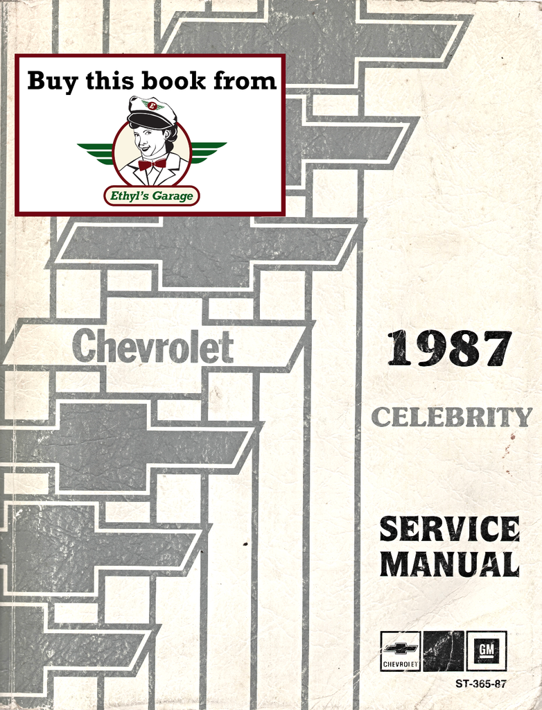 1987 Chevrolet Celebrity Factory Shop Repair Service Manual Eurosport