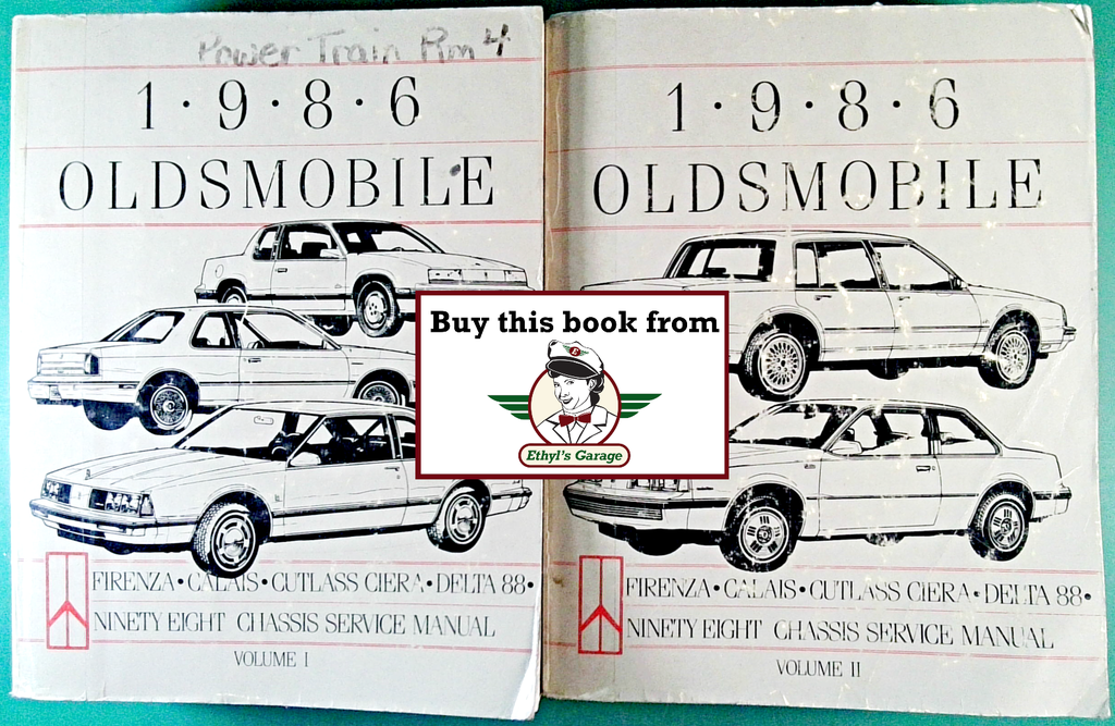 1986 Oldsmobile Firenza, Calais, Cutlass Ciera, Delta 88, Ninety-Eight Factory Shop Repair Chassis Service Manual Set