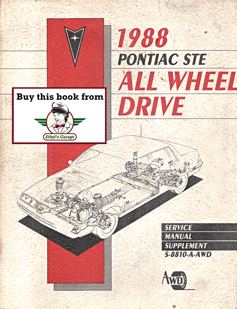 1988 Pontiac 6000 STE All Wheel Drive Factory Service Manual Supplement