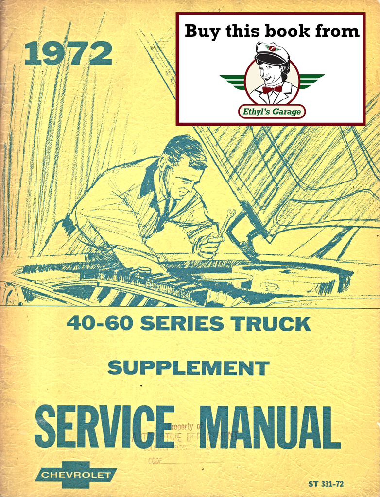 1972 Chevrolet Medium Truck 40-60 Series Factory Service Manual Supplement