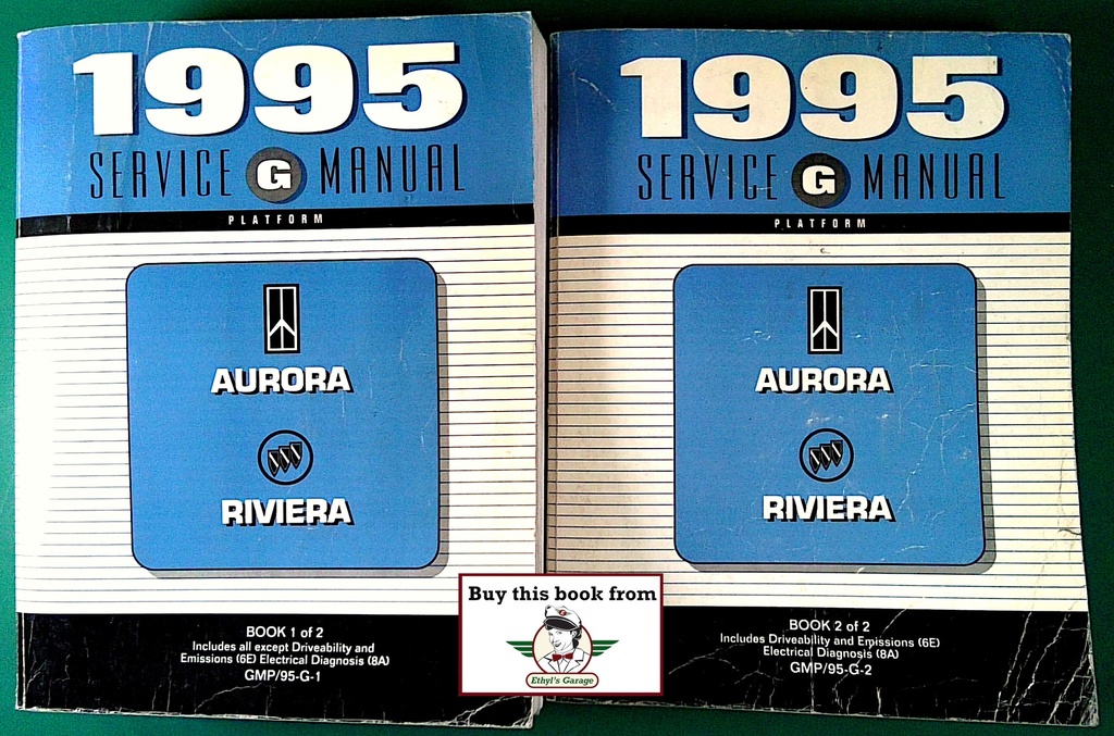 1995 Oldsmobile Aurora, Buick Riviera G Platform Factory OEM Shop Service Repair Manual 2 Vol Set