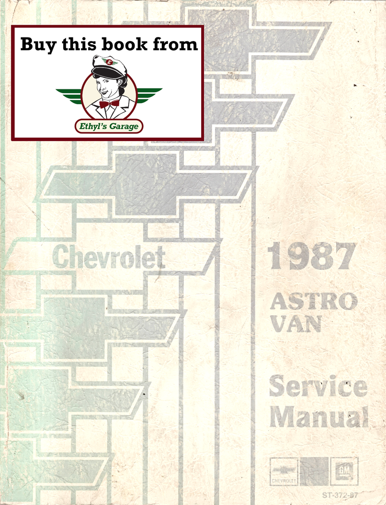 1987 Chevrolet Astro Van Factory OEM Shop Service Repair Manual