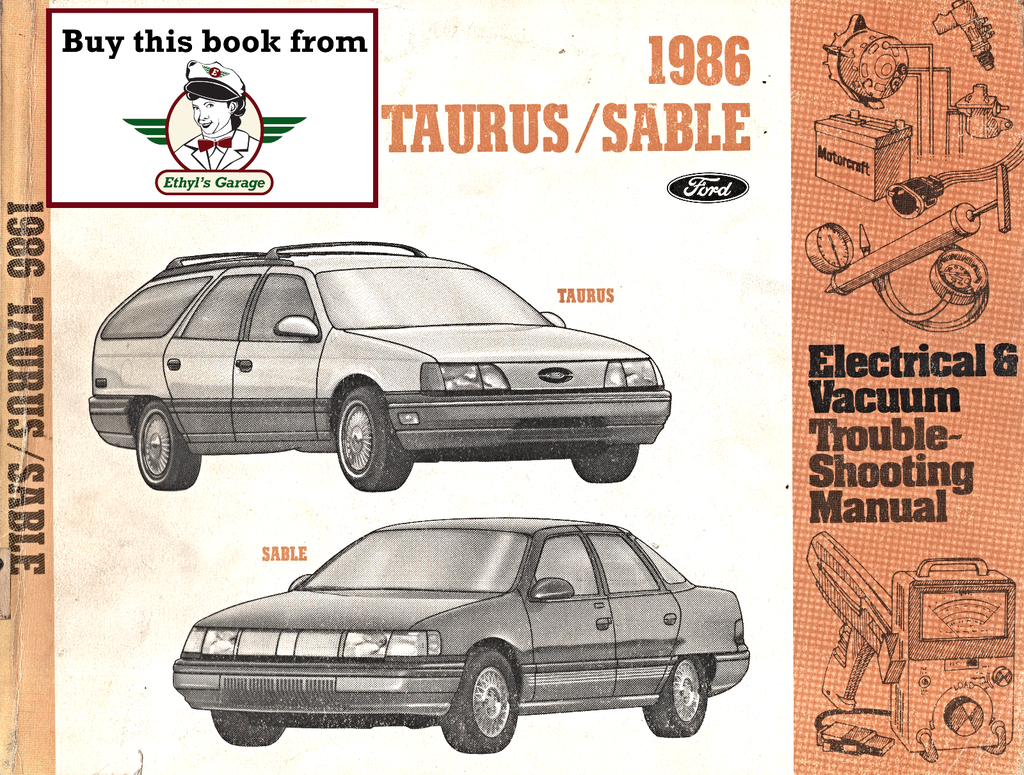 1986 Ford Taurus, Mercury Sable Factory Electrical Vacuum & Troubleshooting Wiring Diagrams Manual EVTM