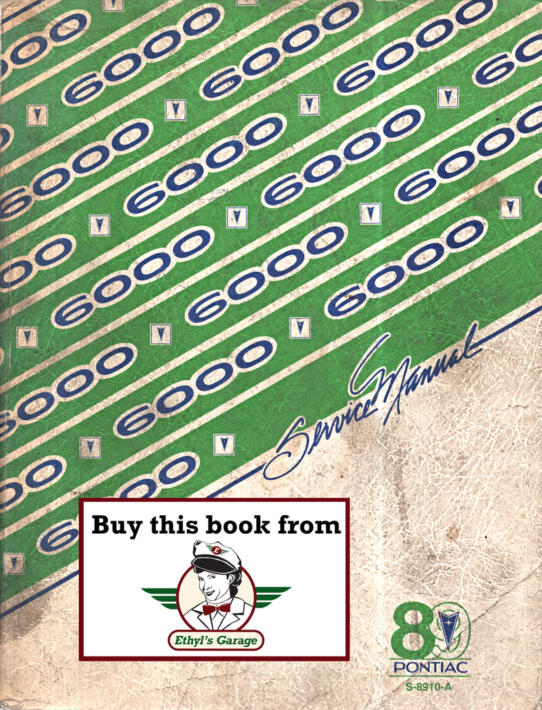 1989 Pontiac 6000 Factory Shop Repair Service Manual