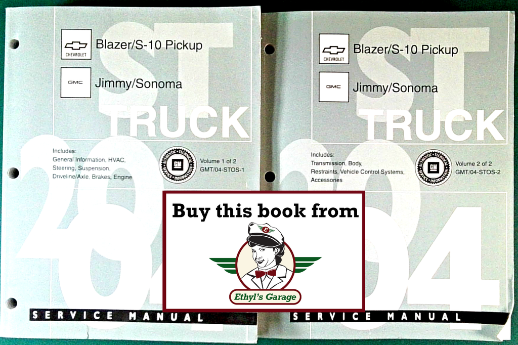 2004 Chevrolet/GMC Blazer/Jimmy, S-10 Pickup/Sonoma Factory Shop Repair Service Manual 2 Vol. Set