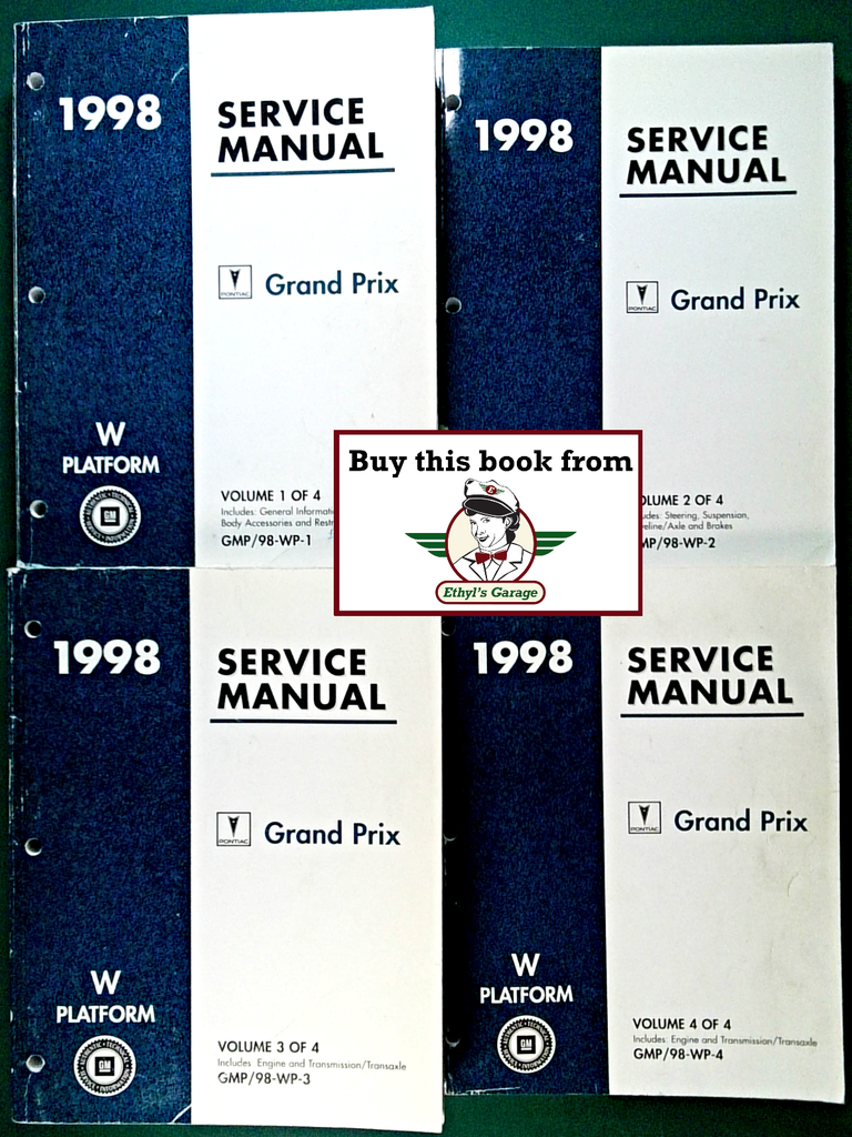 1998 Pontiac Grand Prix Factory Shop Repair Service Manual 4 Vol. Set