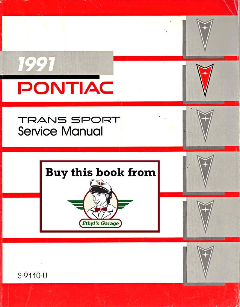 1991 Pontiac Trans Sport Factory Shop Repair Service Manual