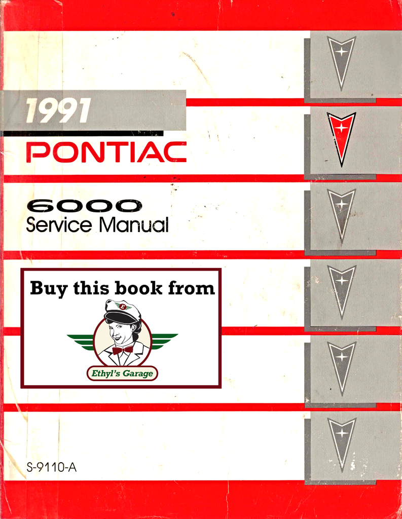 1991 Pontiac 6000 Factory Shop Repair Service Manual