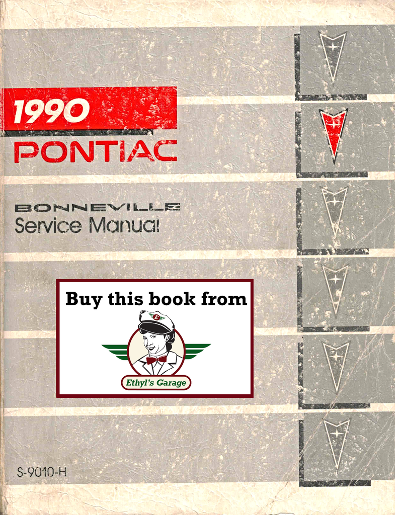 1990 Pontiac Bonneville Factory Shop Repair Service Manual