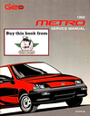 1992 Geo Metro Factory Shop Repair Service Manual