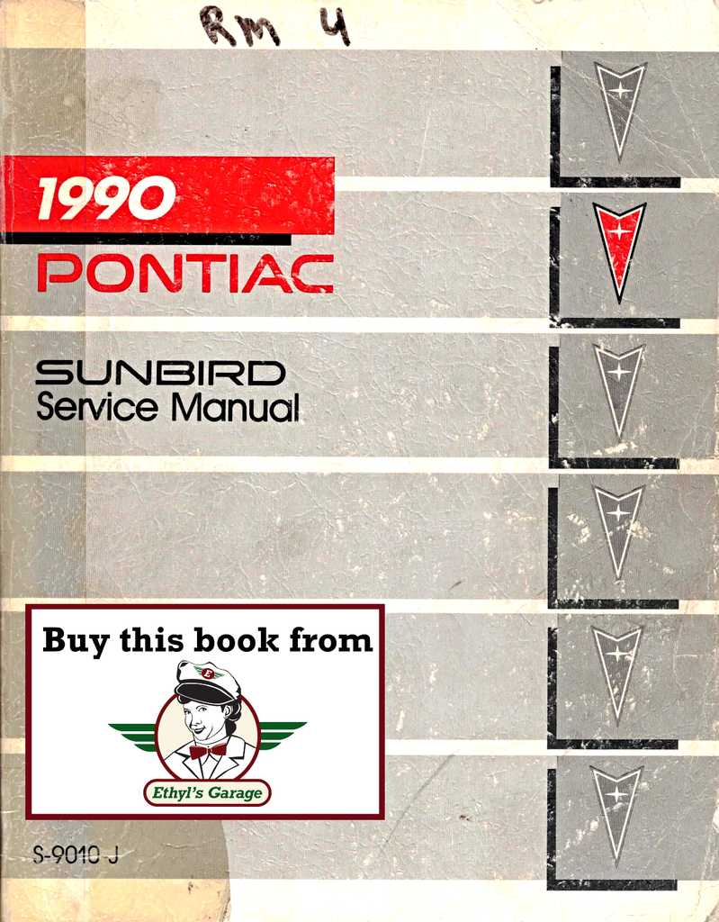1990 Pontiac Sunbird Factory Shop Repair Service Manual