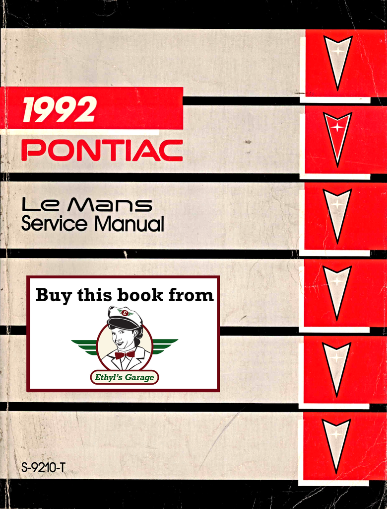 1992 Pontiac LeMans Factory Shop Repair Service Manual