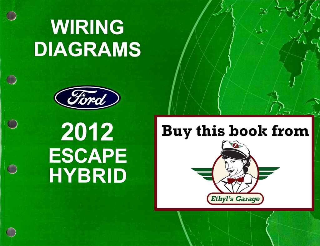 2012 Ford Escape Hybrid Factory Electrical Wiring Diagrams Manual