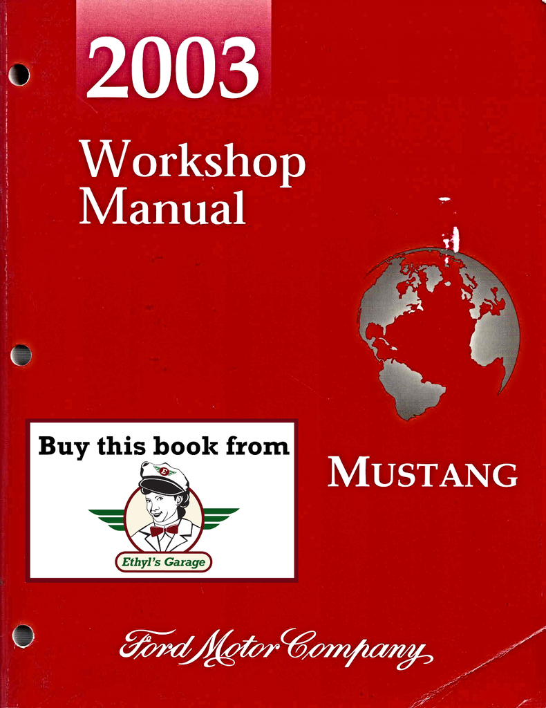 2003 Ford Mustang Factory Workshop Service Manual