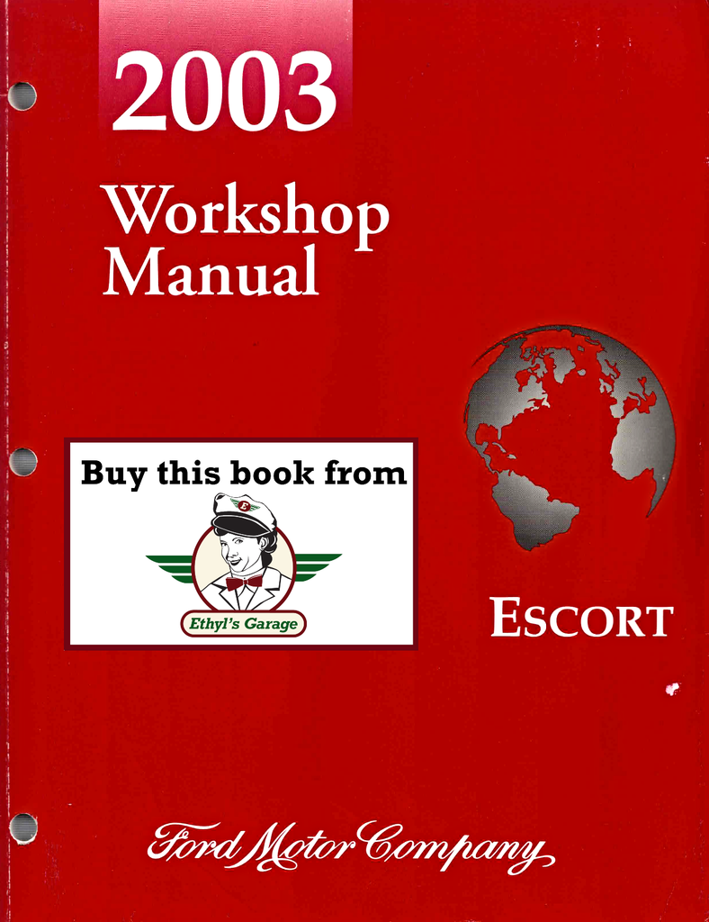 2003 Ford Escort Factory Workshop Service Manual