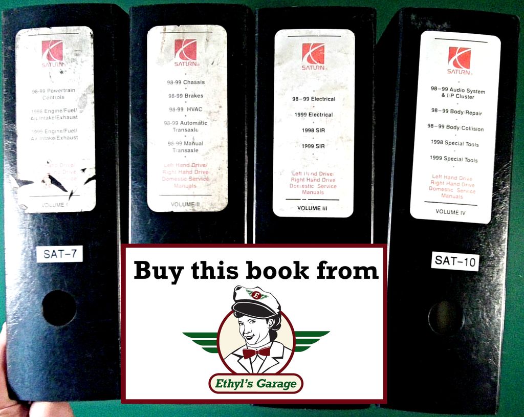 1998-1999 Saturn S-Series Factory Shop Service Repair Manual Set--SC1, SC2, SL, SL1, SL2, SW1, SW2