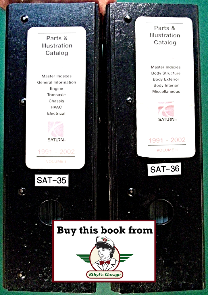 1991 1992 1993 1994 1995 1996 1997 1998 1999 2000 2001 2002 Saturn S-Series Factory Parts & Illustration Catalog Set
