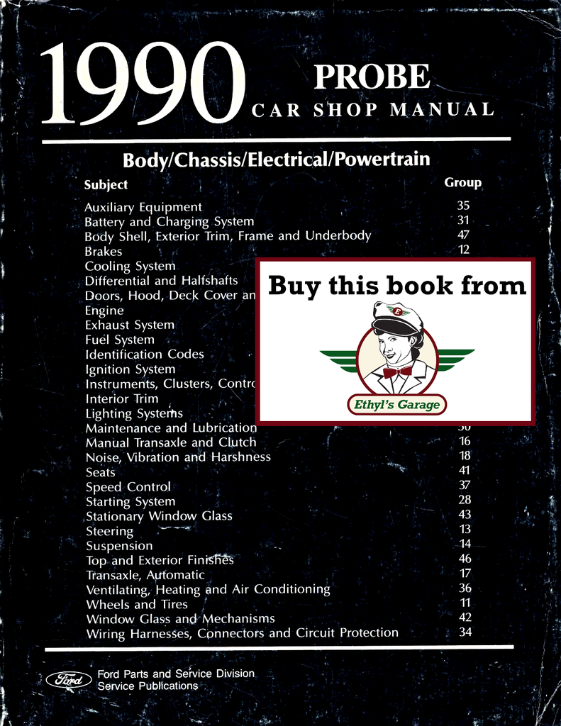 1990 Ford Probe Factory Shop Service Manual 
