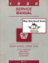 1986 Chrysler Fifth Avenue & Newport, Dodge Diplomat, Plymouth Grand Fury RWD Factory Shop Repair Service Manual