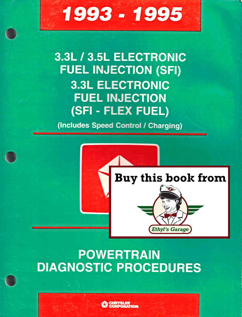 1993 1994 1995 Chrysler/Dodge/Eagle/Plymouth 3.3L/3.5L Electronic Fuel Injection SFI & 3.3L SFI Flex-Fuel Powertrain Diagnostic Procedures Factory Service Manual
